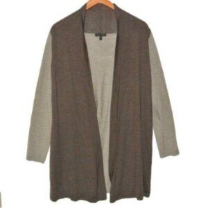 Eileen Fisher Colorblock Cardigan Merino‎ Wool M